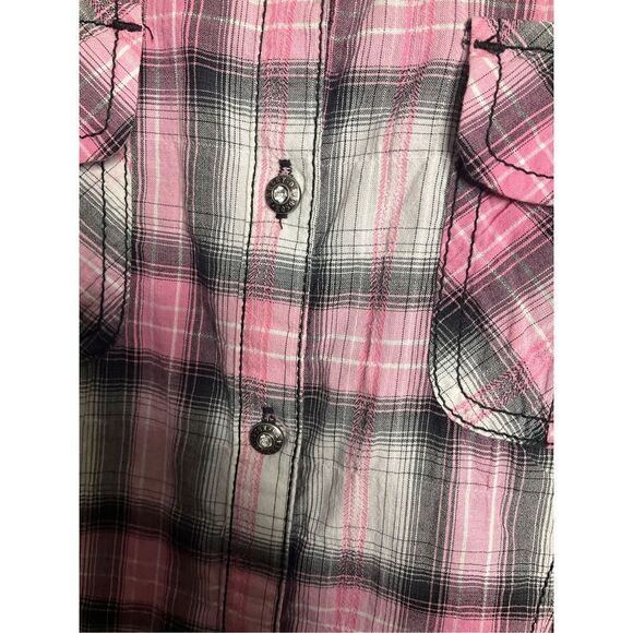 Harley Davidson size Medium pink plaid button top - Picture 12 of 12